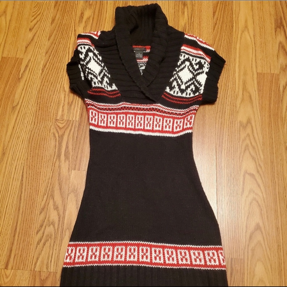Cowl neck sweater dress